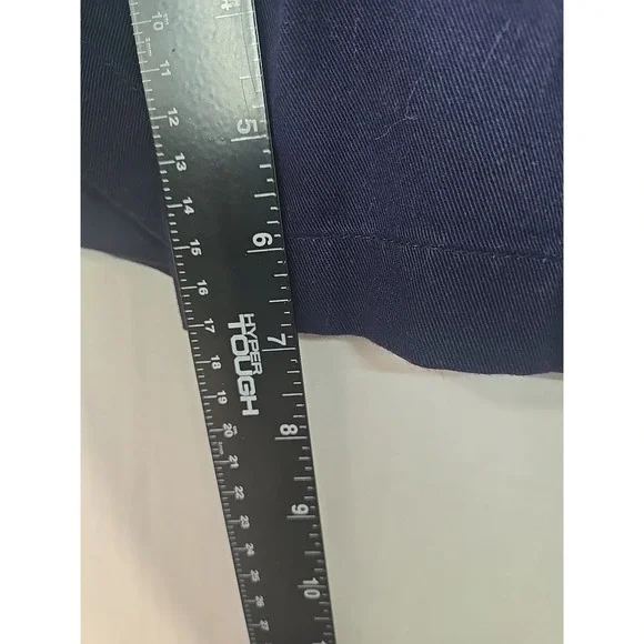 VTG Ralph Lauren Polo Sport Women's Chino Shorts 8 Pleated Front High Waist Navy - Picture 8 of 8